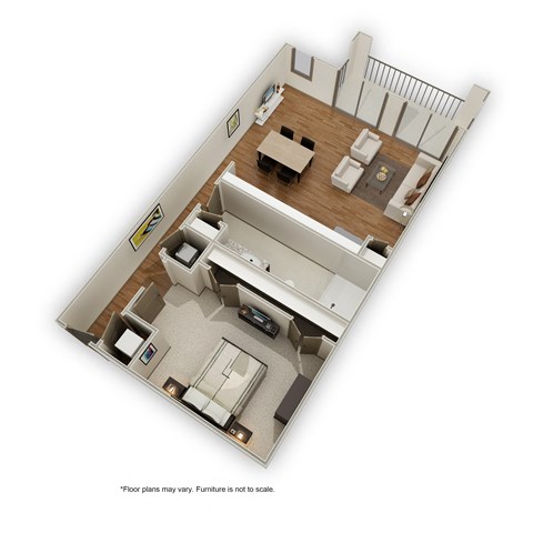Floor plan for studio, 1 bath, 838 sqft